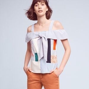 Anthropologie Maeve Medley Patchwork Top